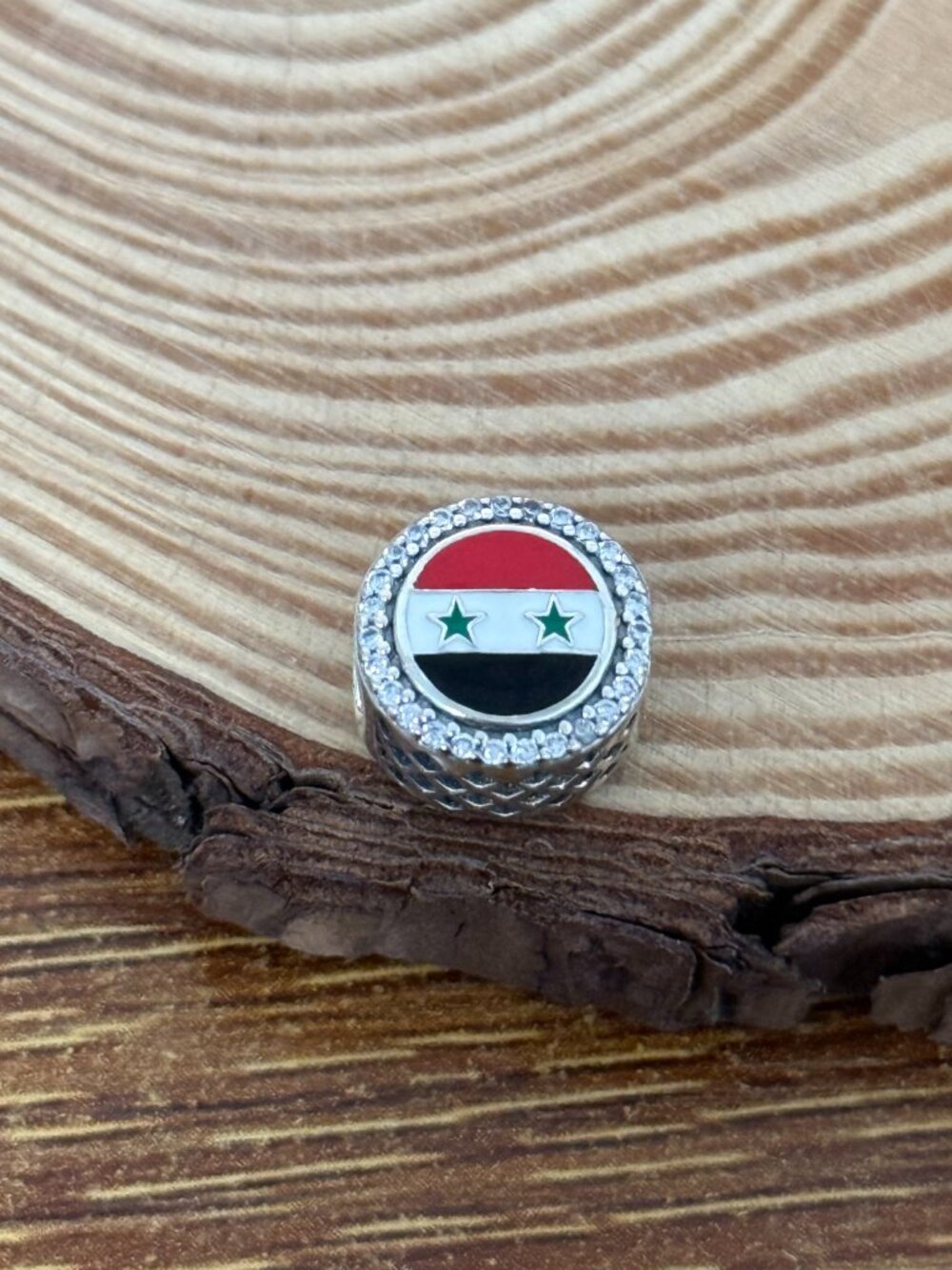 Pandora Syria Flag Bead S925 Silver Charm